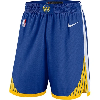 Nike Golden State Warriors Icon Edition  Men's Nba Swingman Shorts In Rush Blue/white/amarillo