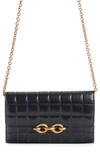 Saint Laurent Le Maillon Leather Wallet On A Chain In Nero
