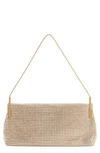 Saint Laurent Suzanne Crystal-embellished Shoulder Bag In Silver Shade