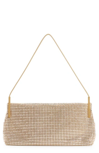 SAINT LAURENT SMALL SUZANNE CRYSTAL MESH BAGUETTE BAG