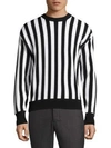 AMI ALEXANDRE MATTIUSSI Striped Cotton & Wool Sweatshirt