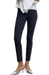 Mango Crop Skinny Trousers Navy In Dark Navy