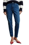 Mango Mom Comfort High Rise Jeans Dark Blue In Dark Blue
