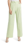 Rails Marnie High Waist Wide Leg Linen Blend Pants In Apple