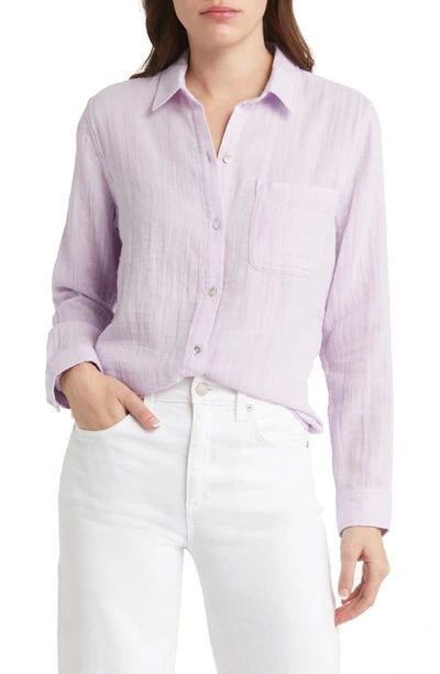 Rails Ellis Long Sleeve Gauze Shirt In Purple