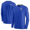 Nike Royal Los Angeles Rams Sideline Coach Chevron Lock Up Long Sleeve V-neck Performance T-shirt In Royal