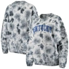 CHICKA-D CHICKA-D WHITE/CHARCOAL KENTUCKY WILDCATS TIE DYE CORDED PULLOVER SWEATSHIRT