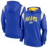 Nike Royal Los Angeles Rams Sideline Stack Performance Pullover Hoodie In Royal