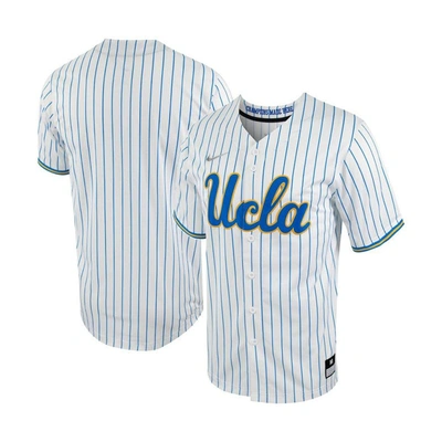 Nike White/blue Ucla Bruins Pinstripe Replica Full-button Baseball Jersey