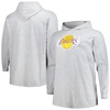 FANATICS FANATICS BRANDED HEATHER grey LOS ANGELES LAKERS BIG & TALL PULLOVER HOODIE