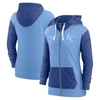 Nike Women's  Light Blue Kansas City Royals Full Zip Hoodie In Light Blue