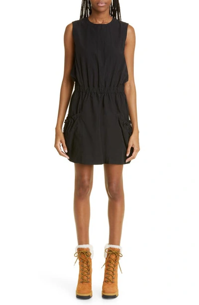 Moncler Elasticated Sleeveless Minidress In Black