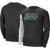 NIKE NIKE BLACK/HEATHER GRAY BOSTON CELTICS COURTSIDE VERSUS FORCE & FLIGHT PULLOVER SWEATSHIRT