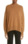 Jil Sander Slouchy Crewneck Cashmere Sweater In Rust / Copper