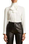 Khaite Tash Pussy-bow Silk-chiffon Blouse In Cream