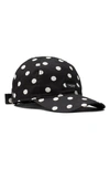 KATE SPADE SPACED PICTURE POLKA DOT BOW DETAIL COTTON BASEBALL CAP