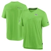 Nike Neon Green Seattle Seahawks Sideline Coach Chevron Lock Up Logo V-neck Performance T-shirt In Neon Green