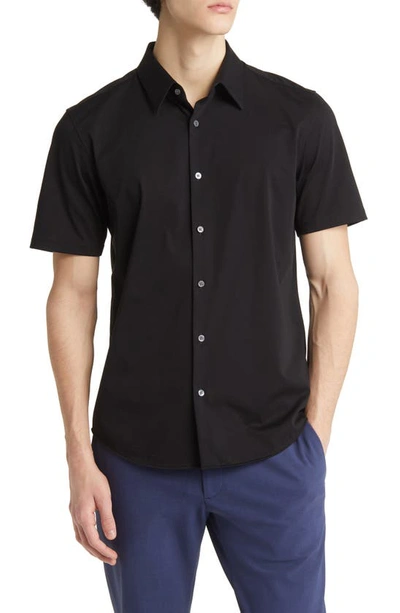 Theory Irving Short Sleeve Button-up Shirt In Black - 001