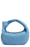 Bottega Veneta Jodie Mini Intrecciato Knot Hobo Bag In Windswept/ Gold