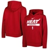 NIKE YOUTH NIKE RED MIAMI HEAT SPOTLIGHT PRACTICE PERFORMANCE PULLOVER HOODIE