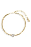 SHYMI FANCY SHAPE CUBIC ZIRCONIA CURB CHAIN BRACELET