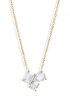 SHYMI SHYMI CUBIC ZIRCONIA 3-STONE PENDANT NECKLACE