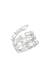 SHYMI CUBIC ZIRCONIA SWIRL BYPASS RING