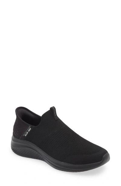 Skechers Ultra Flex 3.0 Smooth Step Slip-on Sneaker In Black