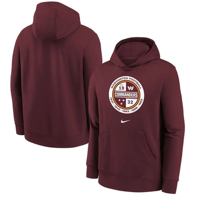 Nike Kids' Youth  Burgundy Washington Commanders Alternate Logo Pullover Hoodie