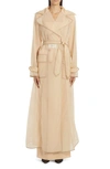 Dolce & Gabbana Tech Marquisette Belted Trench Coat In Light Pink