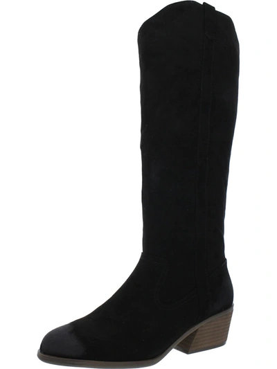 Dr. Scholl's Shoes Lovely Womens Faux Suede Tall Knee-high Boots In Black