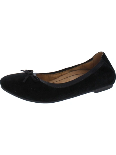 Vionic Lilana Womens Suede Slip On Ballet Flats In Black