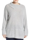 ALISON ANDREWS PLUS WOMENS COWL NECK CABLE KNIT PULLOVER SWEATER