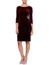 ALEX EVENINGS WOMENS VELVET EMBELLISHED COCKTAIL AND PARTY DRESS