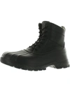 Sperry Duck Float Mens Leather Faux Fur Rain Boots In Black