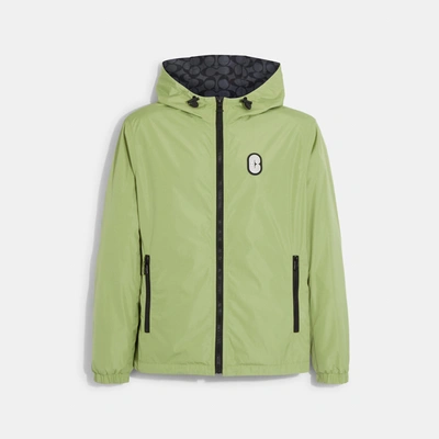 Coach Outlet Reversible Full Zip Windbreaker In Green