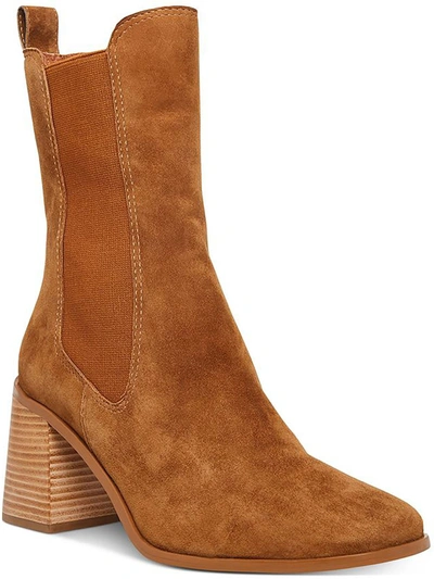 Steve Madden Argent Womens Suede Pull On Chelsea Boots In Brown
