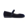 CHILDRENCHIC Classic Velvet Mary Janes Shoes in Navy