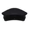 Concept One True Religion Flat Cap, Cotton Breathable Driving Newsboy Hat With Horseshoe Woven Logo, Black In Black