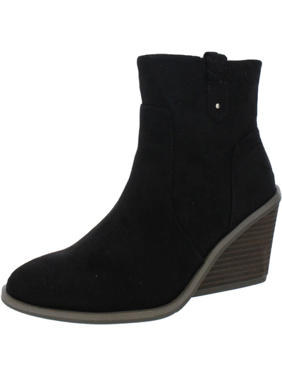 Dr. Scholl's Shoes Mirage Womens Faux Suede Booties Ankle Boots In Black