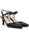 Lifestride Kiley Womens Faux Leather Pointed Toe Kitten Heels In Black