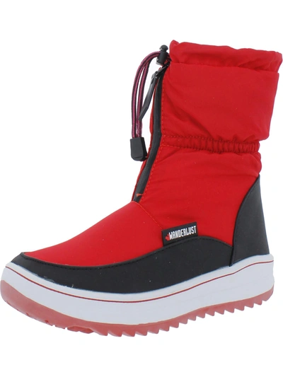 Wanderlust Sasha Womens Faux Fur Waterproof Winter Boots In Red