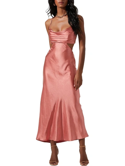 Astr Colette Womens Satin Maxi Cocktail And Party Dress In Pink