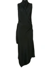 Peter Cohen Victor Wrap-style Silk Dress In Black