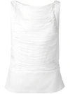 TOM FORD TOM FORD PLEATED SLEEVELESS BLOUSE - WHITE,TS1581FAX19012040962