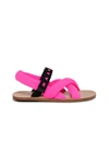 Marni Logo-print Strappy Sandals In Pink