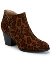 Style & Co Masrinaaf Womens Zipper Block Heel Booties In Brown