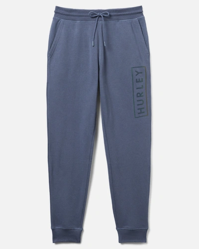 United Legwear Men's Exist Boxed Logo Relaxed Fit Cotton Fleece Jogger In Dark Blue