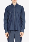 Ferragamo Denim Zip-up Jacket In Denim