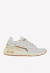 Ferragamo Leather And Fabric Low-top Sneakers In White